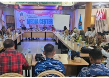metrodeli/istimewa RAPAT BERSAMA:Kepala Dinas Operasi (Kadisops) Lanud Sjamsudin Noor, Letkol Lek Dody dalam rapat bersama Panitia HPN 2025 di Kantor Sekretariat PWI Kalsel, Kamis 6 Februari 2025.