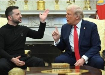 metrodeli/istimewa CEKCOK: Presiden Ukraina Volodymyr Zelensky cekcok dengan Presiden Amerika Serikat Donald Trump didampingi Wakil Presiden AS JD Vance dalam pertemuan di Gedung Putih, Jumat 28 Februari 2025.