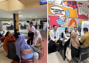 metrodeli/istimewa OTS : Kepala Perwakilan Ombudsman RI Provinsi Sumut Herdensi Adnin memantau petugas Ombudsman On The Spot di Mal Pelayanan Publik Kota Medan dan Dinas Kependudukan dan Pencatatan Sipil Kota Medan, Senin 10 Maret 2025.