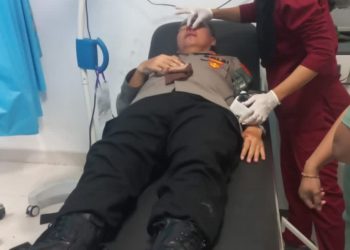 metrodeli/istimewa DIRAWAT : Kapolsek Belawan AKP Ponijo menjalani perawatan di rumah sakit akibat jadi korban tawuran, Selasa, 6 Mei 2025 malam.