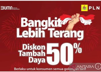 metrodeli/istimewa DISKON : Flyer Promo Diskon Tambah Daya 50 persen "Bangkit Lebih Terang", berlaku dari 10 - 23 Mei 2025. ANTARA/HO. PLN