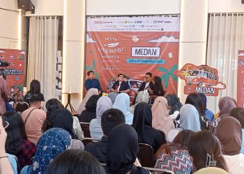 metrodeli/istimewa RAYAKAN KEBERAGAMAN: Pesta Literasi Indonesia 2025 hadir di Kota Medan dengan semangat merayakan keberagaman kisah dari Tanah Deli di Andaliman Hall, Roha Cafe, Jalan Abdullah Lubis Medan, Sabtu 27 September 2025.