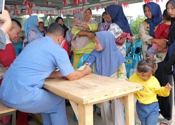 metrodeli/istimewa SOSIALISASI: PT Indonesia Asahan Aluminium (Inalum) melakukan sosialisasi kesehatan kepada warga Desa Kuala Tanjung dalam agenda Sosialisasi kesehatan Perilaku Hidup Bersih dan Sehat (PHBS), kemarin.