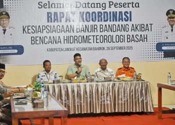 metrodeli/istimewa Gubernur Sumatera Utara (Sumut) Muhammad Bobby Afif Nasution mengadakan Rapat Koordinasi (Rakor) Kesiapsiagaan Banjir Bandang Akibat Bencana Hidrometeorologi Basah melalui zoom meeting bersama Kepala BMKG RI Dwikorita Karnawati di Kantor Camat Bahorok, Kabupaten Langkat, baru-baru ini.