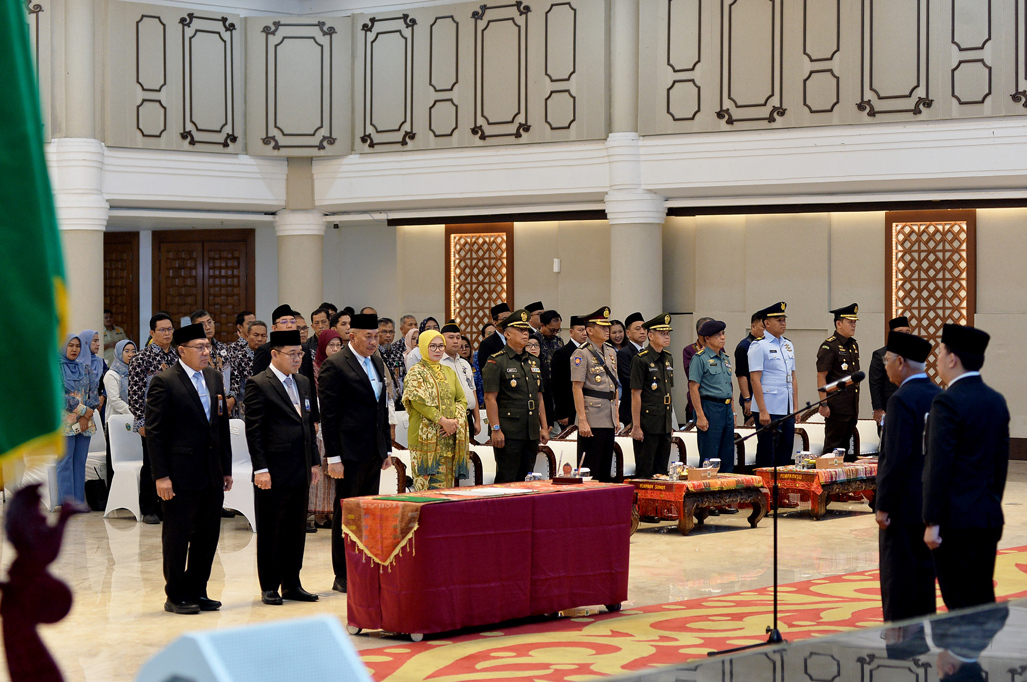 metrodeli/istimewa  KUKUHKAN : Wakil Gubernur Sumatera Utara (Sumut) Surya mengukuhkan Rusdy Sofyan sebagai Kepala Perwakilan Badan Pengawasan Keuangan dan Pembangunan (BPKP) Provinsi Sumut di Aula Raja Inal Siregar Kantor Gubernur Sumut Jalan Diponegoro Kota Medan, Kamis 24 September 2026.