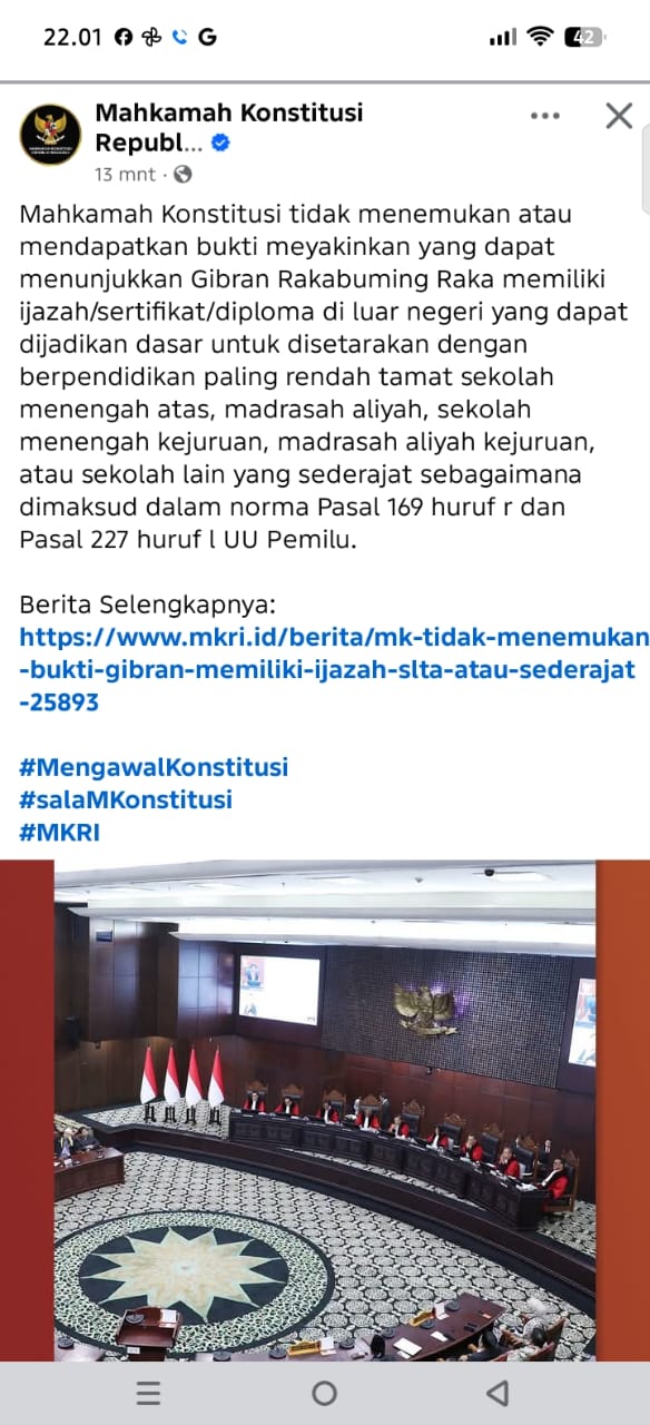 metrodeli/istimewa PUTUSAN: Pembacaan Putusan MK di sidang MK, Selasa 6 Oktober 2026.